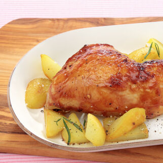 Hühnerkeulen mit Honig-Ketchup-Glasur Hühnerkeulen mit Honig-Ketchup-Glasur