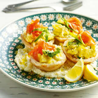 Knollensellerie mit Kartoffeln, Lachs und Estragon Knollensellerie mit Kartoffeln, Lachs und Estragon