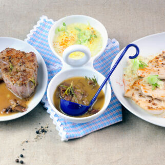 Putenmedaillons in Weißweinsahne Putenmedaillons in Weißweinsahne