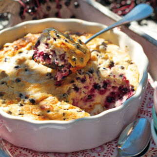 Quarkauflauf mit Holunderbeeren Quarkauflauf mit Holunderbeeren