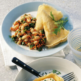 Pfannkuchen mit Bohnen und Linsen Pfannkuchen mit Bohnen und Linsen