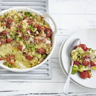 Hirseauflauf mit bunter Paprika Hirseauflauf mit bunter Paprika