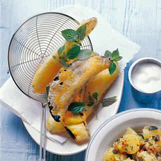 Gebratene Auberginen und Zucchini