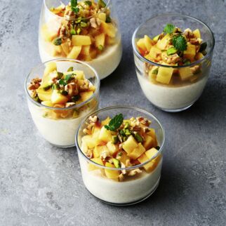 Hafercreme mit karamellisierten Quitten Hafercreme mit karamellisierten Quitten