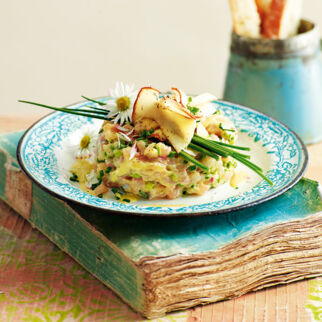 Forellentatar mit rohen Steinpilzen Forellentatar mit rohen Steinpilzen