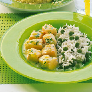 Lachsragout mit Risi Bisi Lachsragout mit Risi Bisi