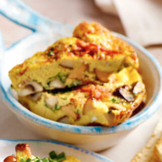 Pilzfrittata mit Bacon