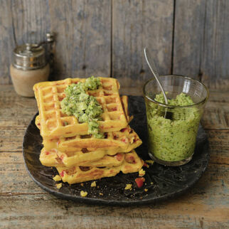 Polentawaffeln mit Fenchelcreme Polentawaffeln mit Fenchelcreme