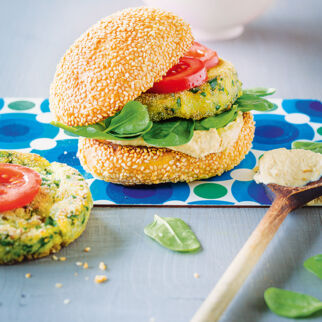 Spinat-Kichererbsen-Burger Spinat-Kichererbsen-Burger