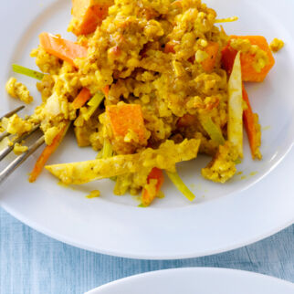 Kürbisauflauf mit Bulgur