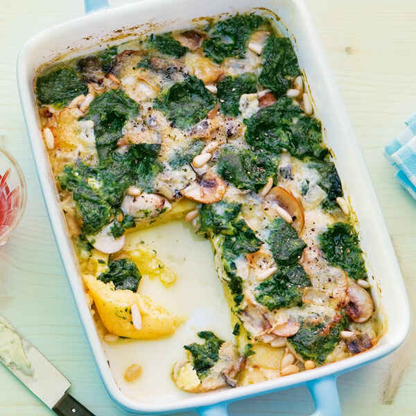 Hähnchen-Pfirsich-Gratin Rezept | Küchengötter