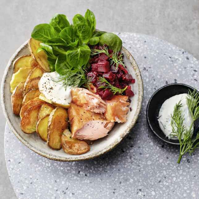 HyggeBowl mit Räucherlachs Rezept Küchengötter