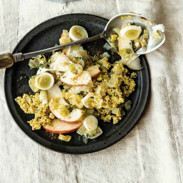 Lauch-Champagner-Risotto mit Äpfeln Rezept | Küchengötter