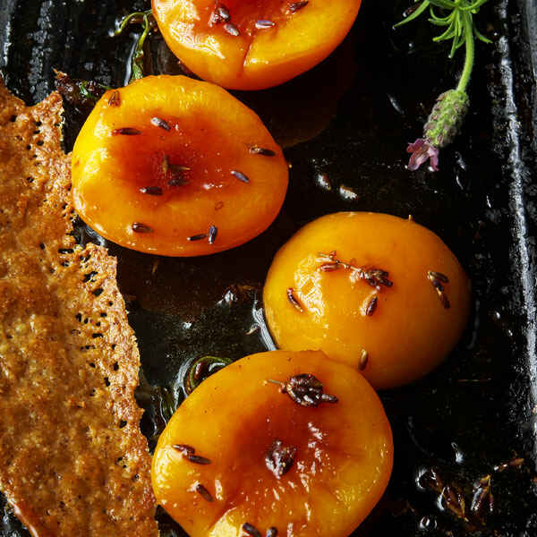 Pfirsich-Lavendel-Sorbet mit weißer Schokolade Rezept | Küchengötter Pfirsich-Lavendel-Sorbet mit weißer Schokolade Rezept | Küchengötter