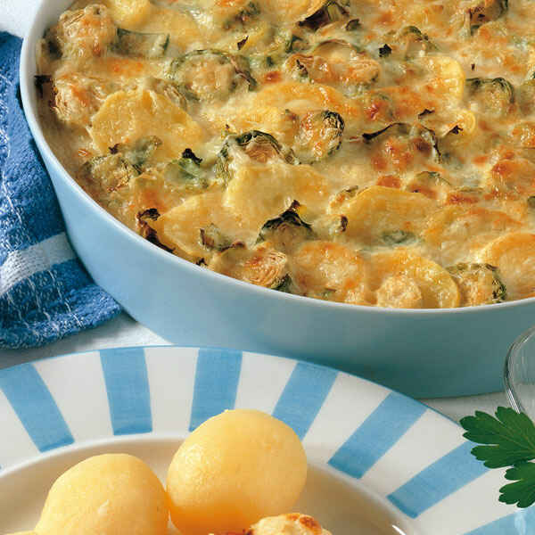 Rosenkohl-Kartoffel-Gratin Rezept | Küchengötter Rosenkohl-Kartoffel-Gratin Rezept | Küchengötter