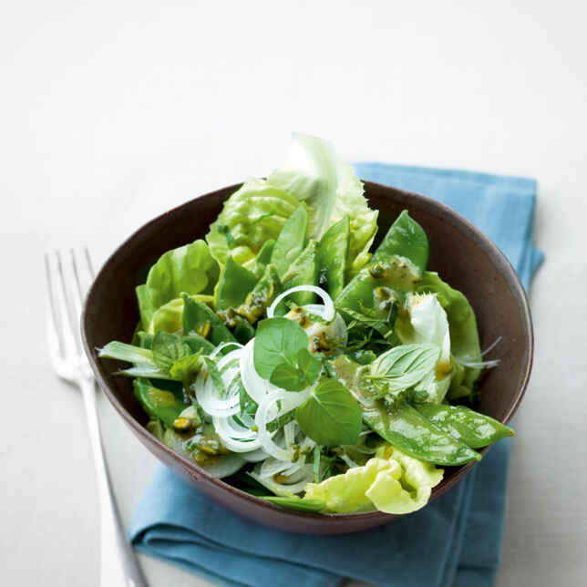 Zuckerschotensalat mit Jakobsmuscheln Rezept | Küchengötter