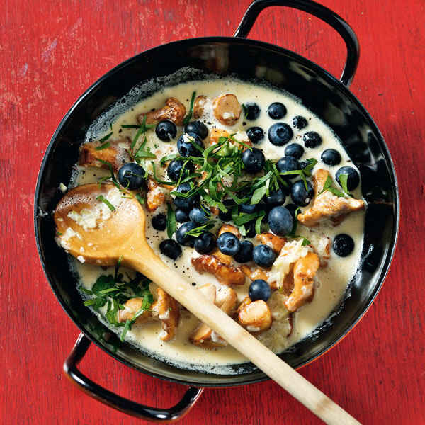 Schokoladensauce mit Heidelbeeren zu gebratenem Rehrücken Rezept ... Schokoladensauce mit Heidelbeeren zu gebratenem Rehrücken Rezept ...