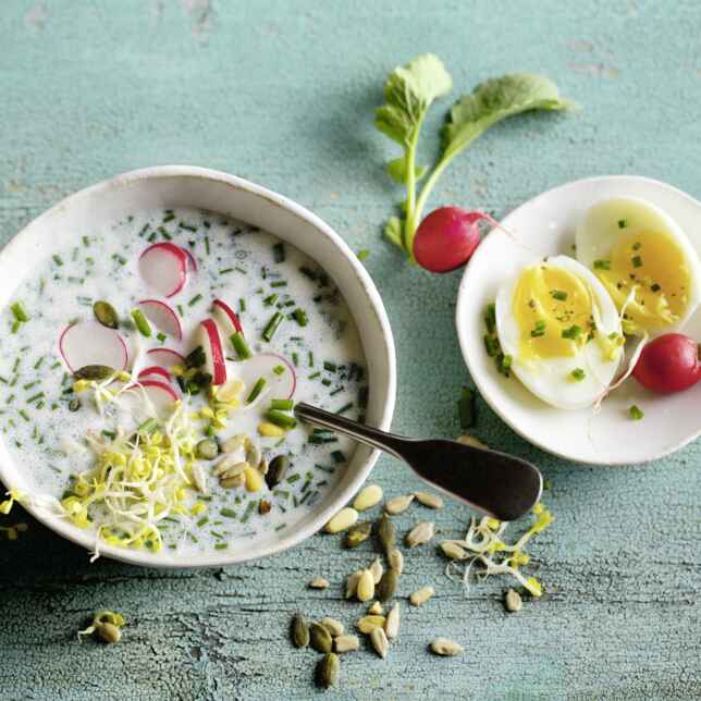 Pfirsich-Buttermilch-Kaltschale Rezept | Küchengötter Pfirsich-Buttermilch-Kaltschale Rezept | Küchengötter