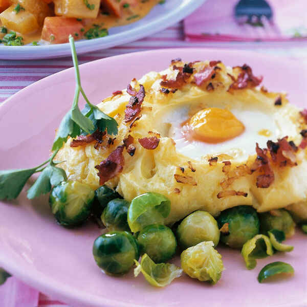 Kürbis-Rosenkohl-Gratin Rezept | Küchengötter Kürbis-Rosenkohl-Gratin Rezept | Küchengötter