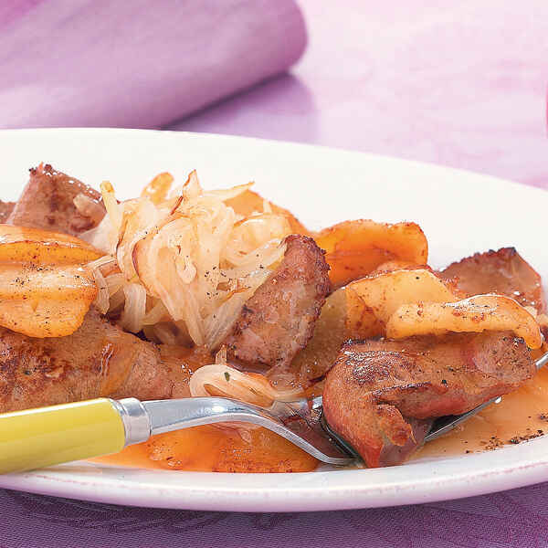 Leberschnitten mit Äpfeln und Zwiebeln Rezept | Küchengötter Leberschnitten mit Äpfeln und Zwiebeln Rezept | Küchengötter