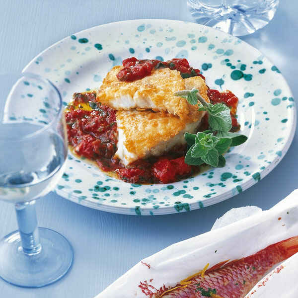 Stockfisch mit Gemüse und Oliven Rezept | Küchengötter Stockfisch mit Gemüse und Oliven Rezept | Küchengötter