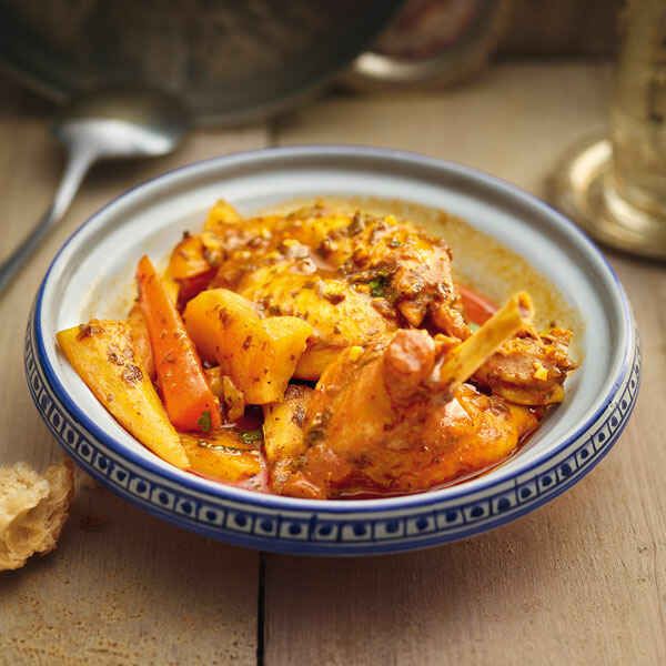 Marokkanische Gemüse-Tajine mit Kaninchen Rezept | Küchengötter