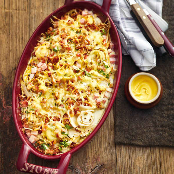 Geschmorter Chicorée in Senfsahne Rezept | Küchengötter Geschmorter Chicorée in Senfsahne Rezept | Küchengötter