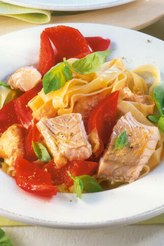 Seelachs mit Tagliatelle Seelachs mit Tagliatelle