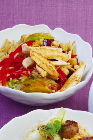 Gebratener Reis mit Hähnchen Gebratener Reis mit Hähnchen