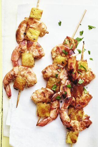 Garnelenspieße mit Ananas Garnelenspieße mit Ananas