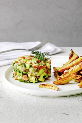 Veggie-Tatar mit Backkartoffeln Veggie-Tatar mit Backkartoffeln
