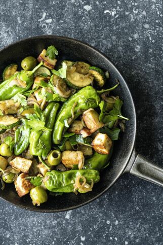 Zucchini-Pimientos-Pfanne Zucchini-Pimientos-Pfanne
