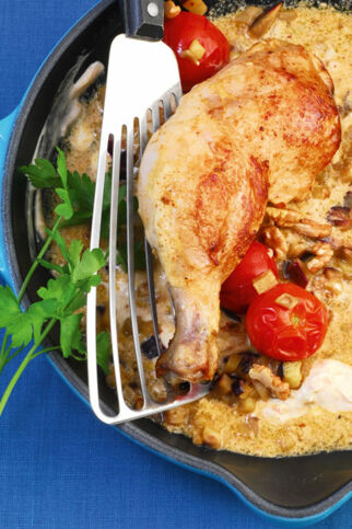 Joghurt-Hähnchenkeulen aus dem Ofen Joghurt-Hähnchenkeulen aus dem Ofen