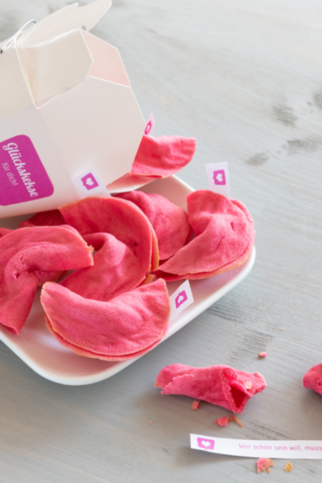 Glückskekse in pink Glückskekse in pink