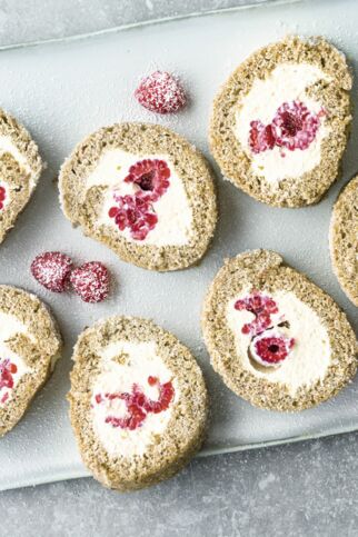 Himbeerroulade ohne Mehl