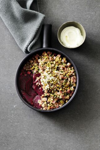 Rote-Bete-Gratin mit Schinken-Topping Rote-Bete-Gratin mit Schinken-Topping