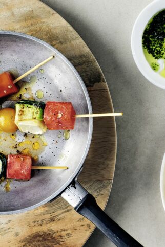 Gebratene Fetaspieße Gebratene Fetaspieße