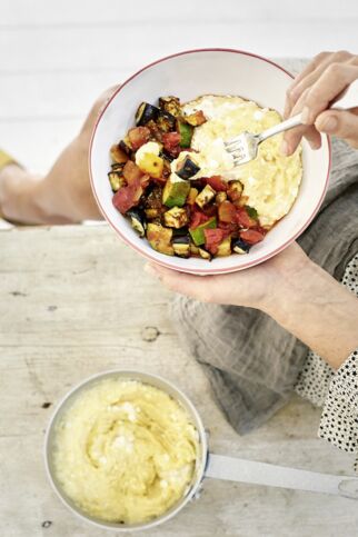 Ratatouille mit Pünktchenpolenta Ratatouille mit Pünktchenpolenta