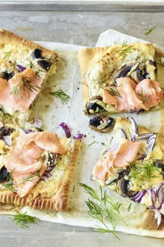 Pizza doppio mit Lachs Pizza doppio mit Lachs