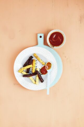 Gemüsepommes mit Curry-Ketchup Gemüsepommes mit Curry-Ketchup