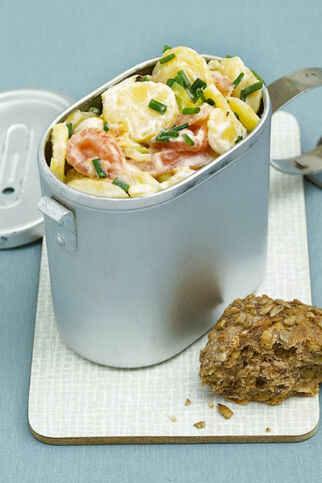 Lauwarmer Kartoffelsalat mit Lauch und Lachs Lauwarmer Kartoffelsalat mit Lauch und Lachs