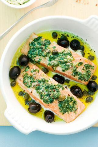 Ofenfisch mit Basilikumbutter Ofenfisch mit Basilikumbutter