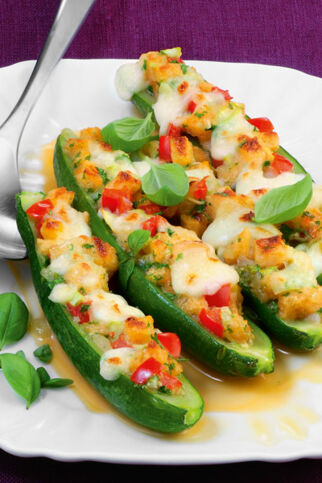 Zucchini mit Brotfüllung