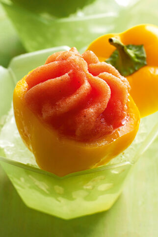 Paprikasorbet mit Vanille und Chili Paprikasorbet mit Vanille und Chili