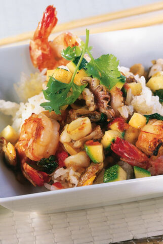 Reis mit Meeresfrüchten Reis mit Meeresfrüchten