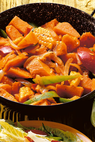 Zuckermais mit Süßkartoffeln Zuckermais mit Süßkartoffeln