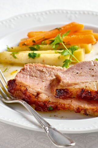 Schinkenbraten mit Honig-Senf-Glasur Schinkenbraten mit Honig-Senf-Glasur