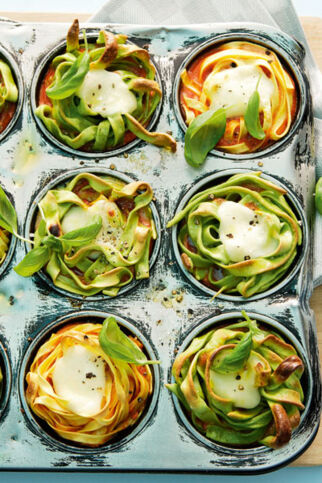 Gratinierte Nudelmuffins Gratinierte Nudelmuffins