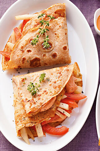 Kohlrabi-Tomaten-Pfannkuchen