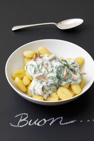Gnocchi mit Spinat-Käse-Sauce Gnocchi mit Spinat-Käse-Sauce